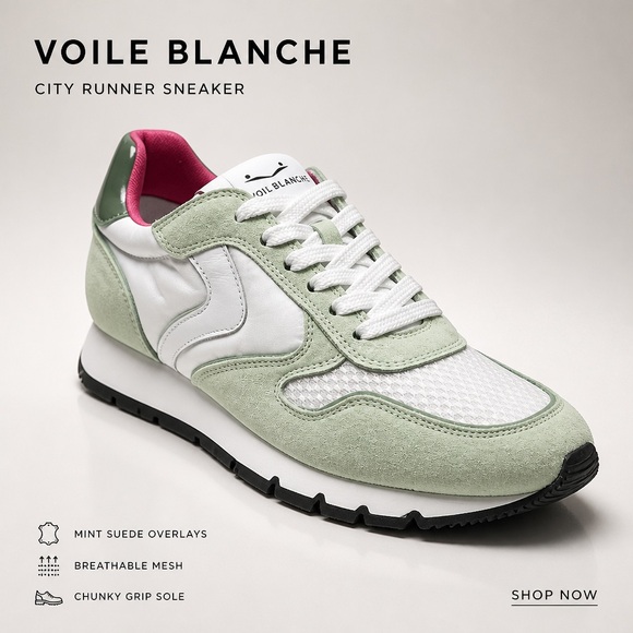 Voile Blanche Shoes - Voile Blanche Women’s Mint & Pink Suede City Runner Comfort Sneakers